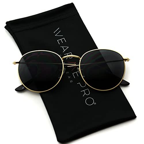 Fashion Pieces aviator sunglasses with gold rims and black tint lens