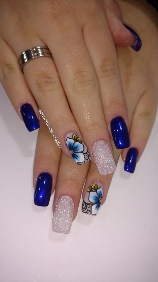 Fashion Unhas azuis