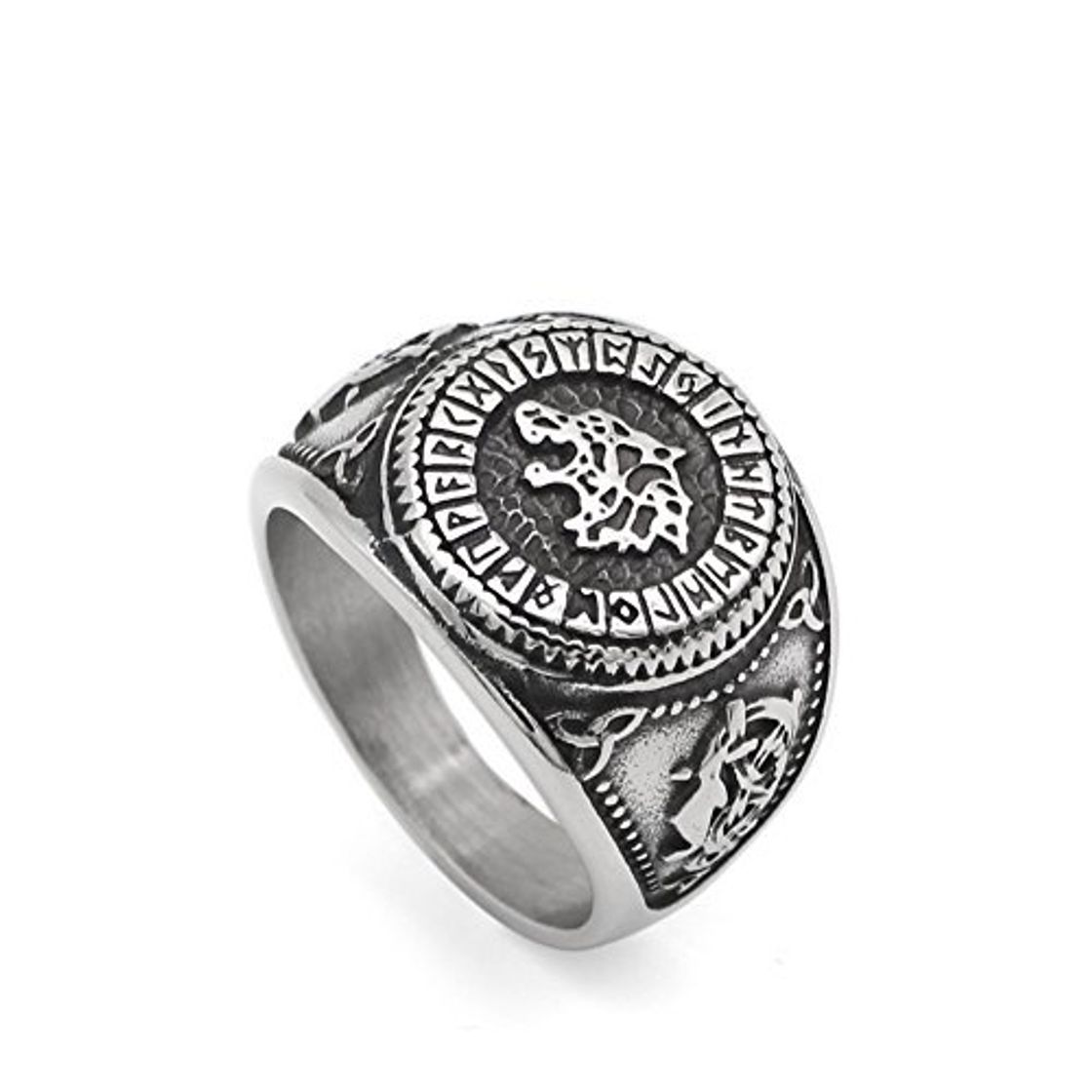 Place GuoShuang Nordic Viking Bear Man Amulet Worrior Amulet Stainless Steel Ring with