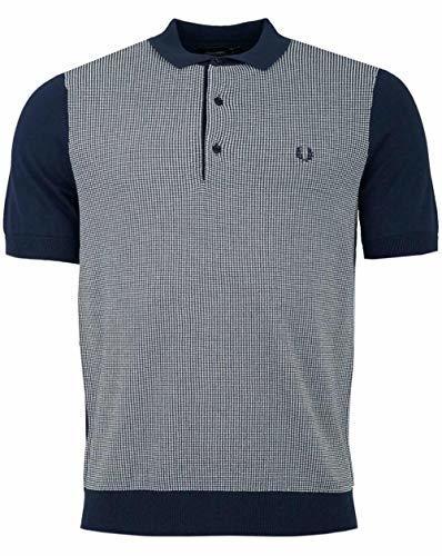 Products Fred Perry Hombres Camisa de Punto Bicolor k5512 e97 Marina De Guerra