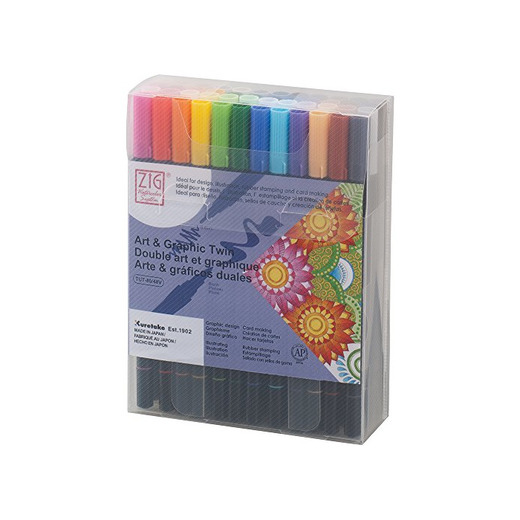 Kuretake ZIG Art & Graphic Twin Marker 48 Color Set TUT-8048V