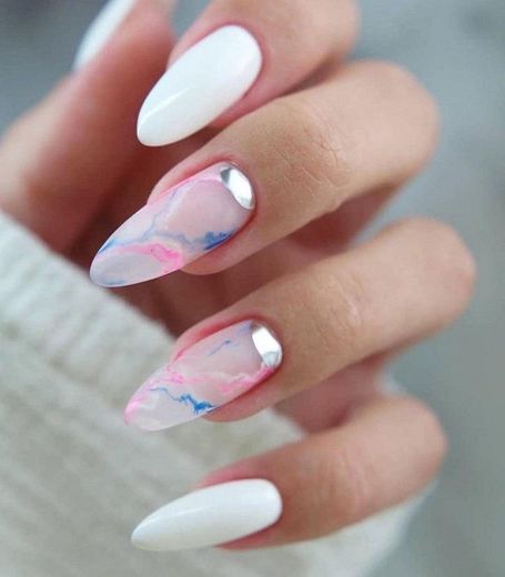 Colorful Marble Nails