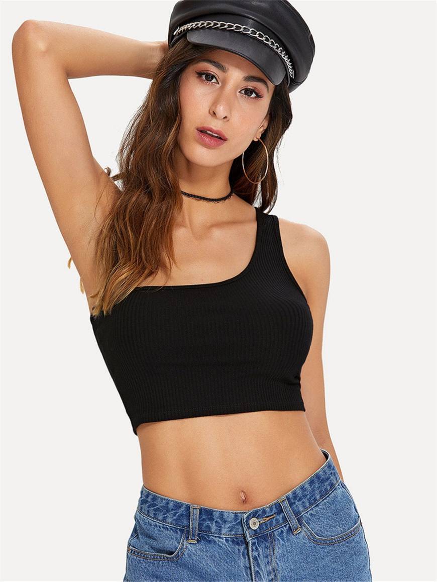 Moda One shoulder crop top