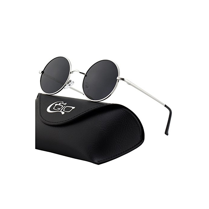 Social CGID E01 Estilo Vintage Retro Lennon inspirado círculo metálico redondo gafas de