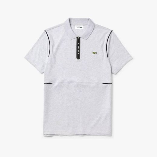 Polo de zip em algodão lacoste 