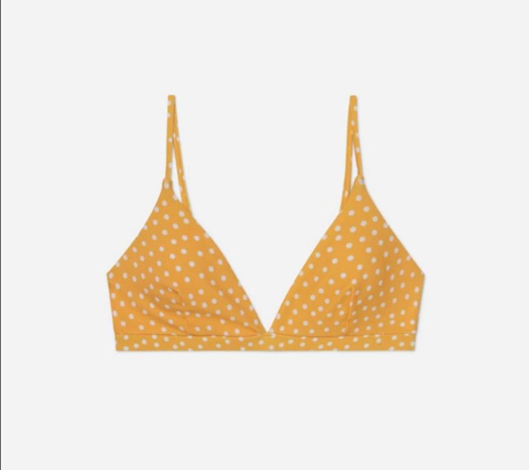 Moda Bikini amarelo às bolinhas