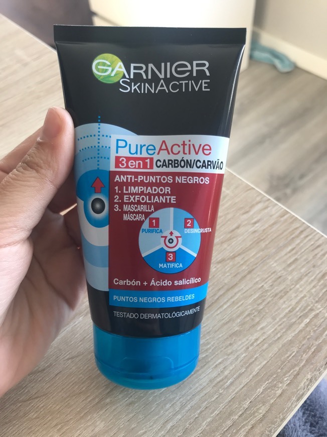 Product Garnier Pure Active 3 en 1 Carvão 