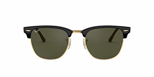 Moda Ray-Ban Clubmaster RB3016 W0365 - Gafas de sol para hombre, Negro