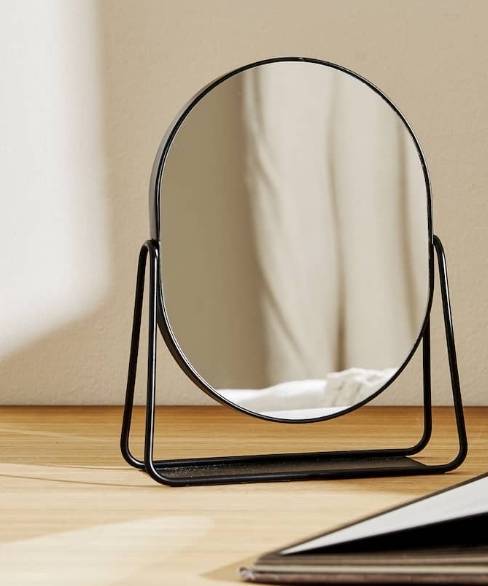Social Black border mirror with stand