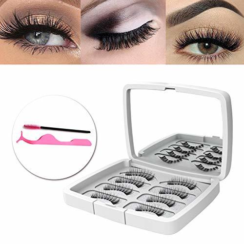 Belleza Pestañas Magneticas, 3D Pestañas Postizas Naturales Magnéticas Reutilizables con 3 Imanes Kit