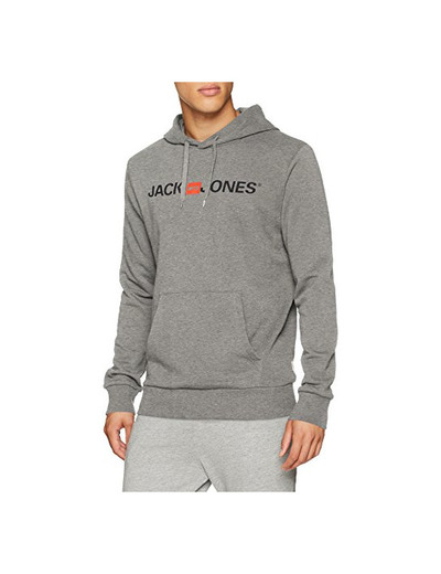 JACK & JONES Jjecorp Logo Sweat Hood Noos Capucha, Gris