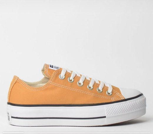 Tênis converse chuck Taylor all star plataforma mostarda 