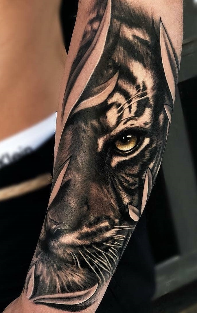 Fashion Tatuagem tigre