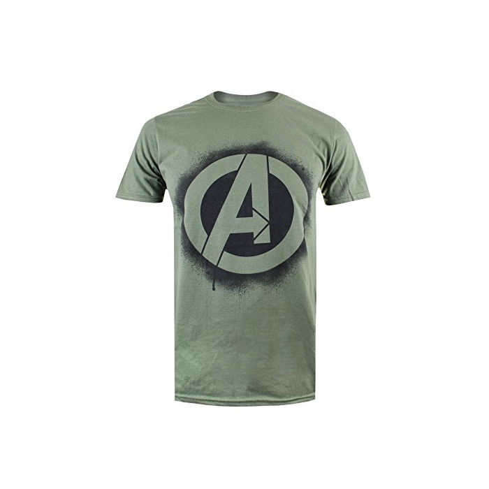 Products Marvel T-Shirt Stencil Logo Military Green XL