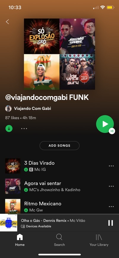 Canción Playlist @viajandocomgabi FUNK 📻