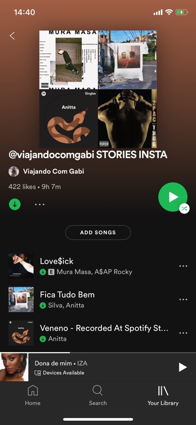 Canción Playlist Stories Instagram 🎵