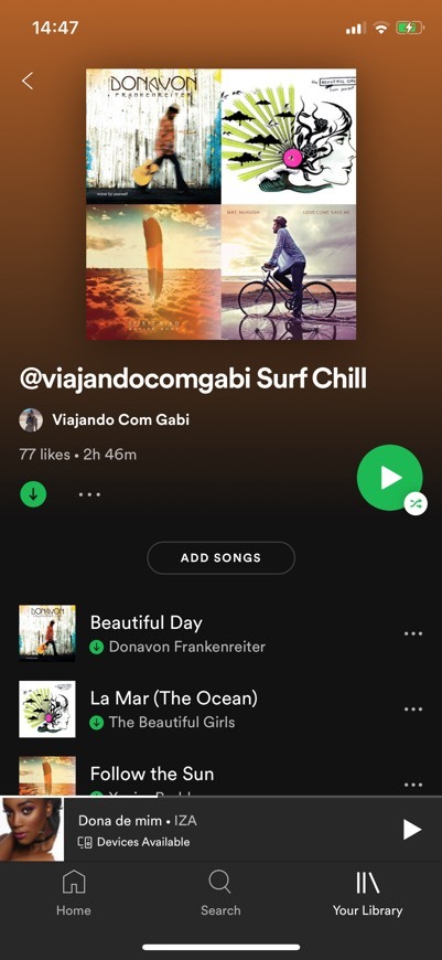 Canción Playlist @viajandocomgabi SURF CHILL 