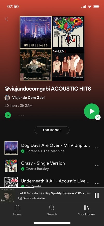 Canción Playlist Acoustic Hits 📻