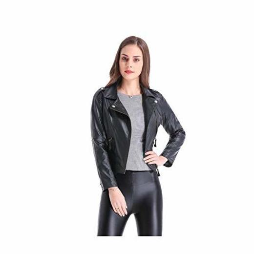 TIKEHAN PU Chaqueta de Mujer Plus Size 4XL Leather Jacket Women Short