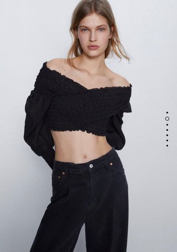 Zara black crop top 
