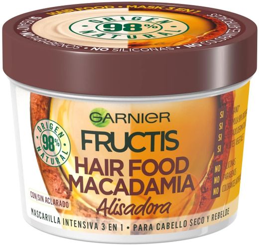 Garnier Fructis Hair Food Champú de Macadamia Alisadora para Pelo Seco y