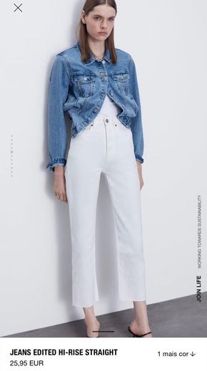 Zara white high rise jeans 🤍