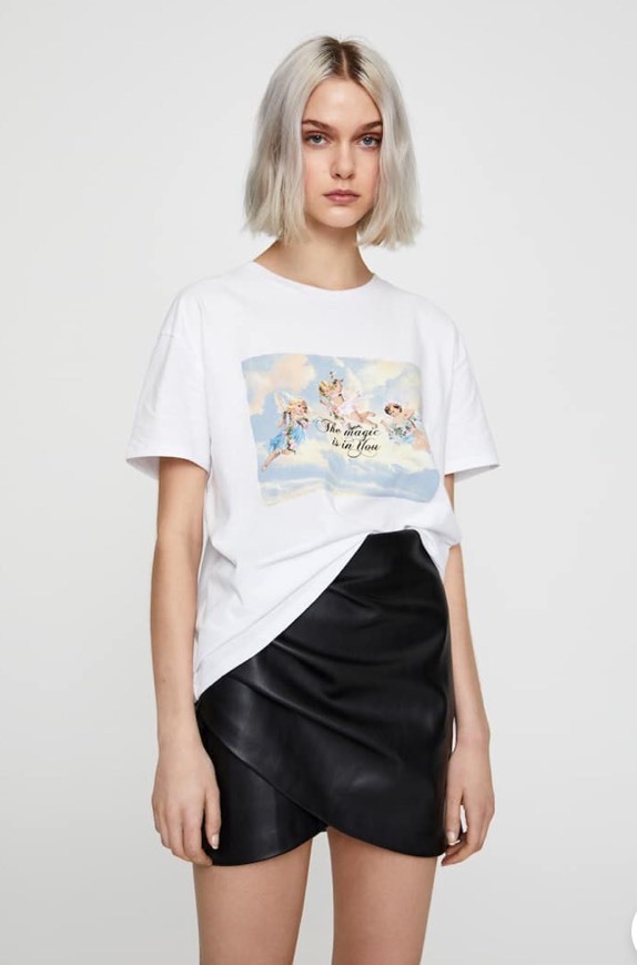 Fashion T-shirt with contrast angel print (pull) 