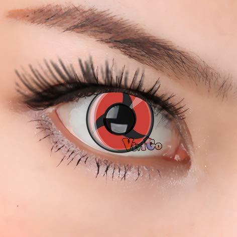 Places animación japonesa NARUTO Lentillas de color ROJO cosplay para Halloween duende lentillas