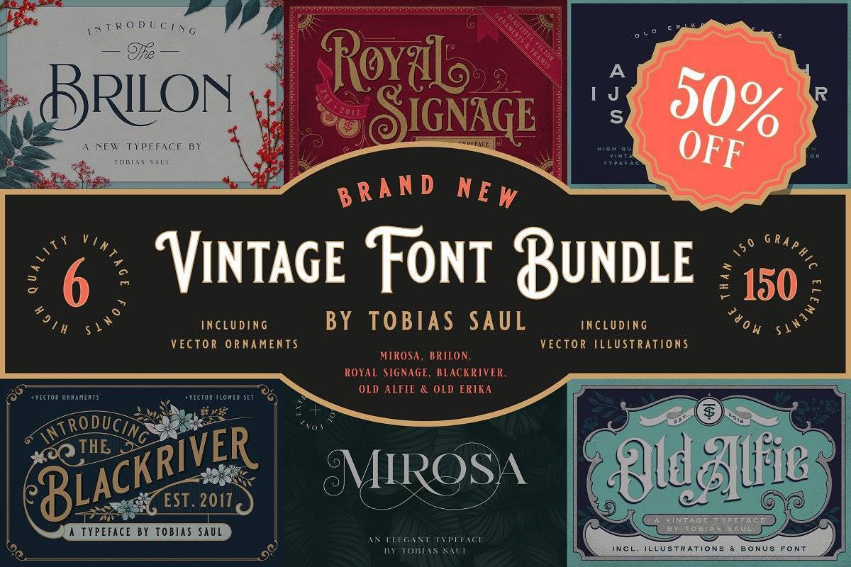 Products Vintage Font Bundle