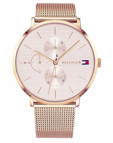 Social Tommy Hilfiger Reloj Multiesfera para Mujer de Cuarzo con Correa en Cuero