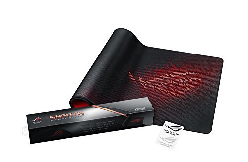 Electronic ROG Sheath Fabric Gaming Mouse Pad Black/Red Extra Large