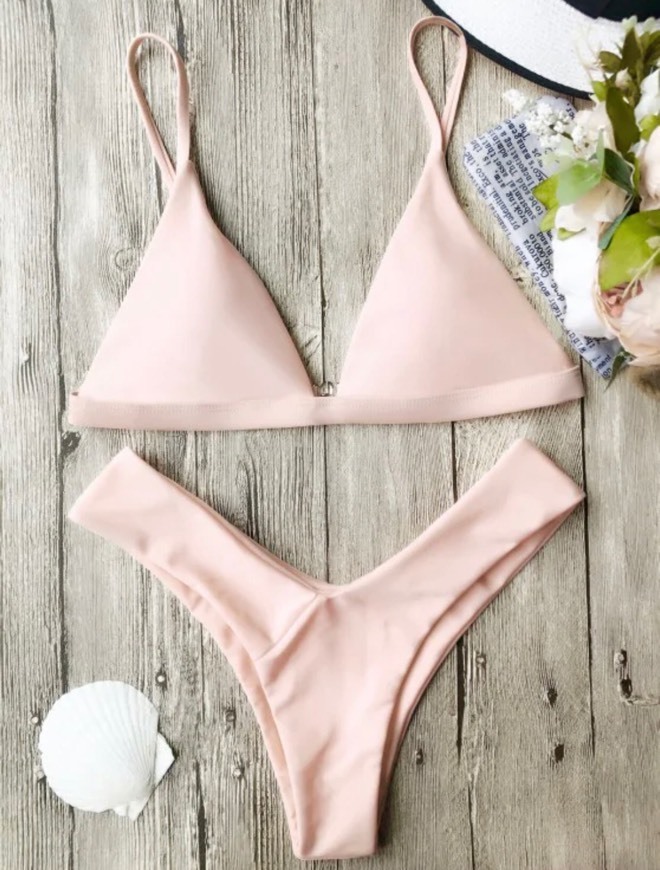 Social ZAFUL • Soft Pad Spaghetti Straps Thong Bikini Set  