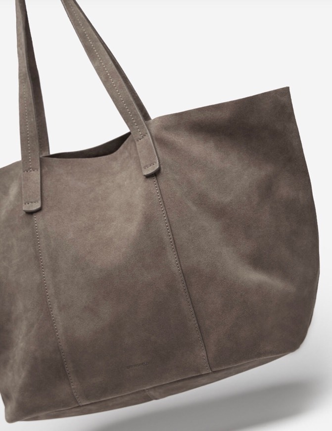 Moda MALA TOTE BAG DE PELE CAMURÇA BEGE