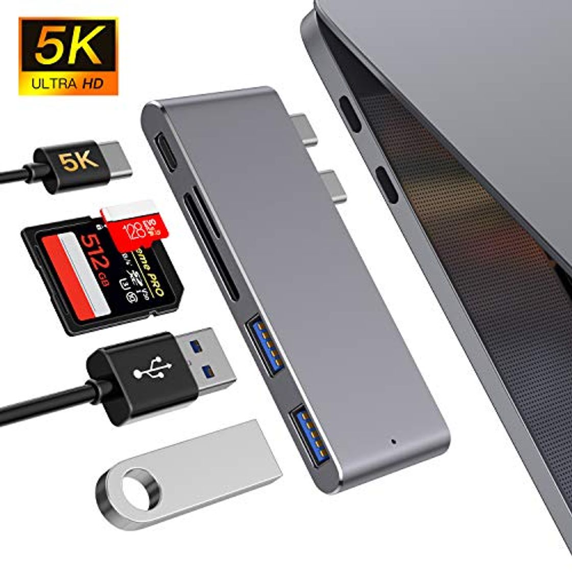 Producto MOKAI START Hub USB C, Adaptador Tipo C Hub Slim Thunderbolt 3