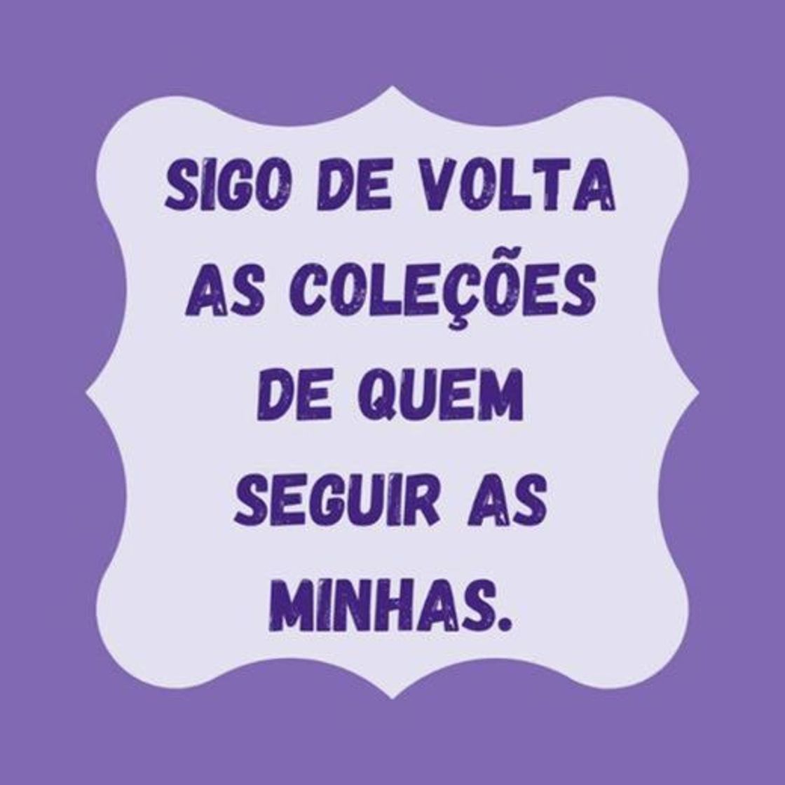 Social Sigo coleções de volta