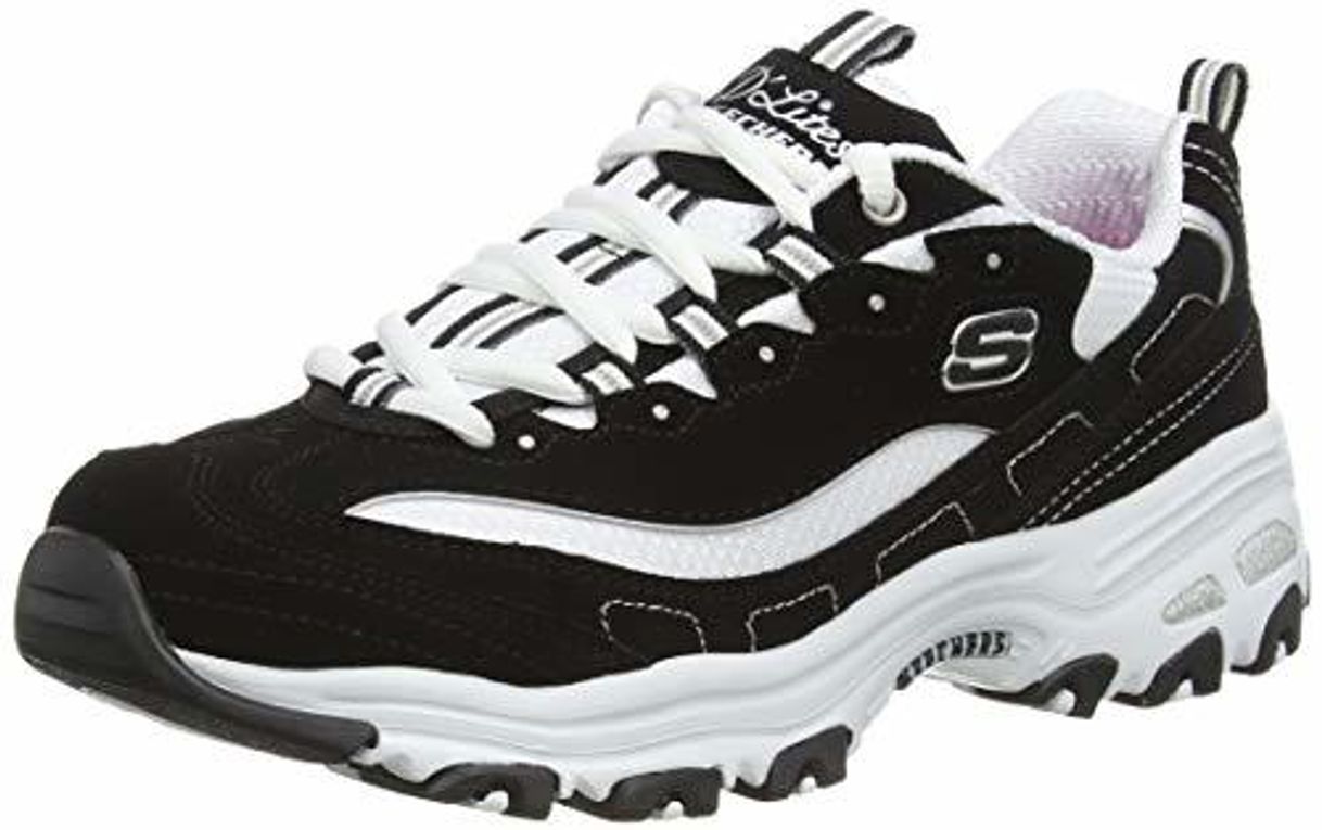 Social Skechers D'LITES-Biggest Fan 11930, Zapatillas para Mujer, Negro