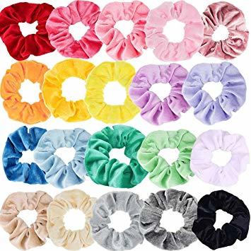 Belleza Sinwind 20pcs Scrunchies Terciopelo elástico pelo bandas Lazos para el cabello Terciopelo