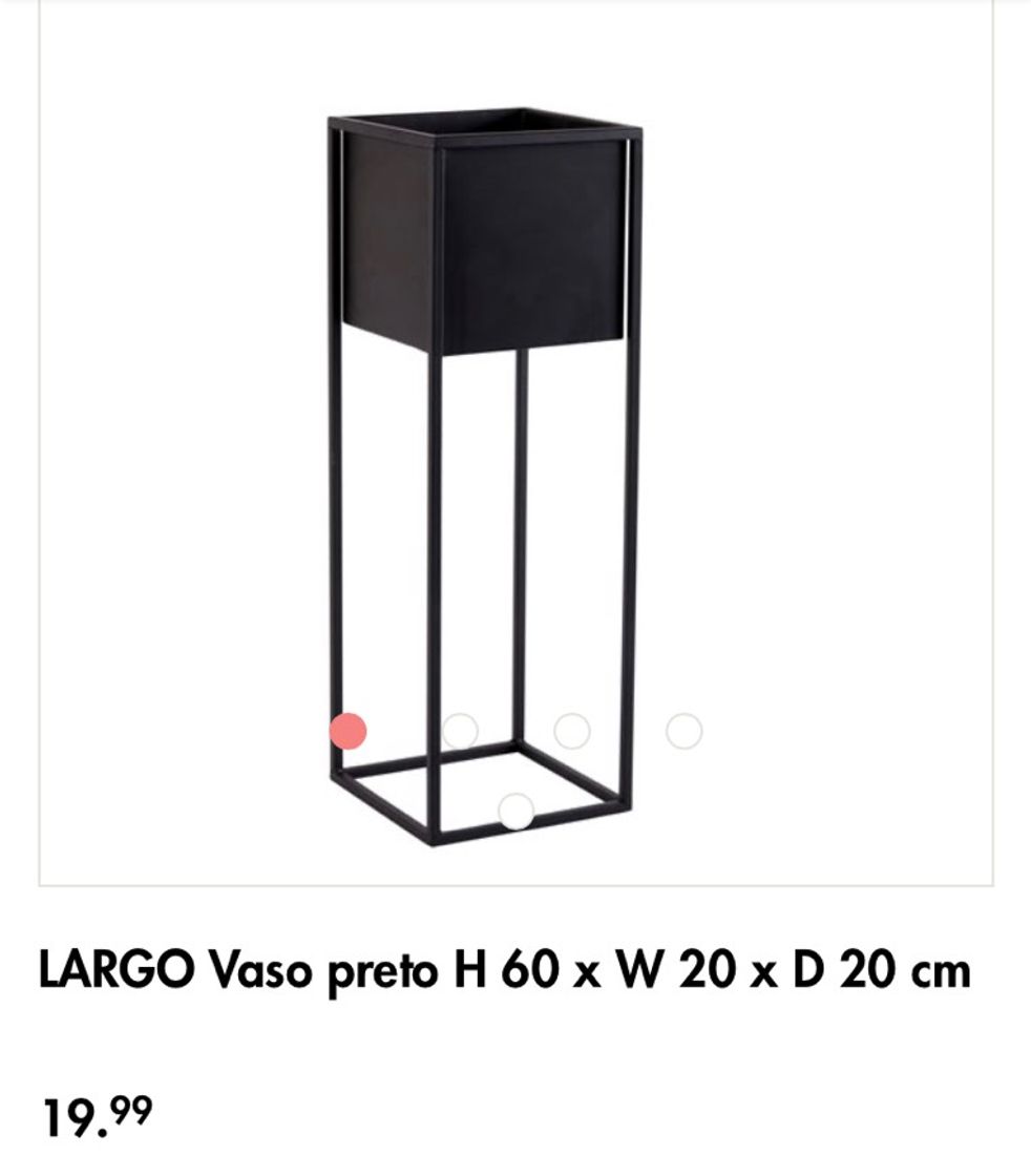 Fashion LARGO Vaso preto H 60 x W 20 x D 20 cm