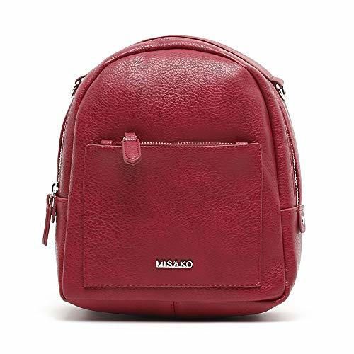 Misako - Mochila Bolso Roma de Mujer en Color Burdeos| Mochila Pequeña