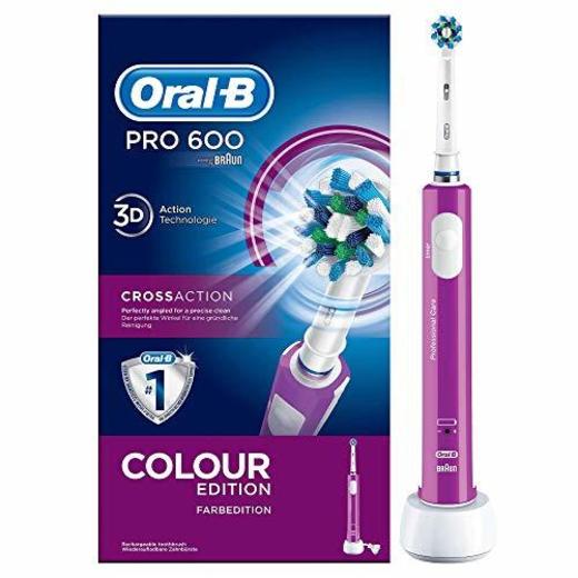 Oral-B PRO 600 CrossAction Cepillo de Dientes Eléctrico Recargable con Tecnología Braun