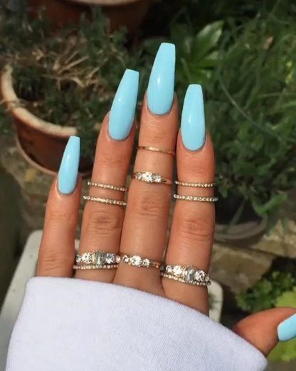 Baby blue nails 