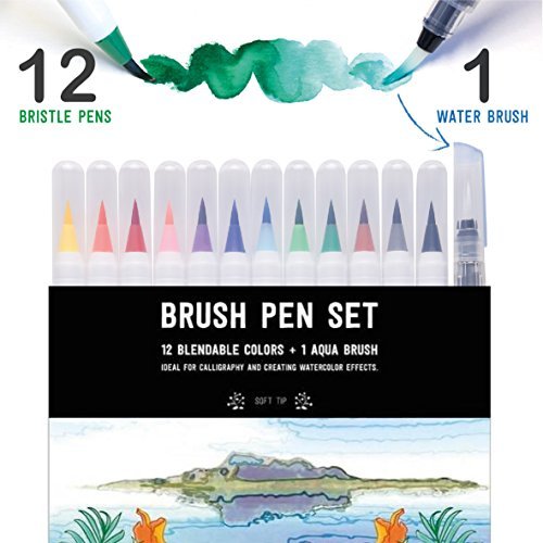 Electronics Stationery Island Brush Pens Set de 12 Colores Esenciales