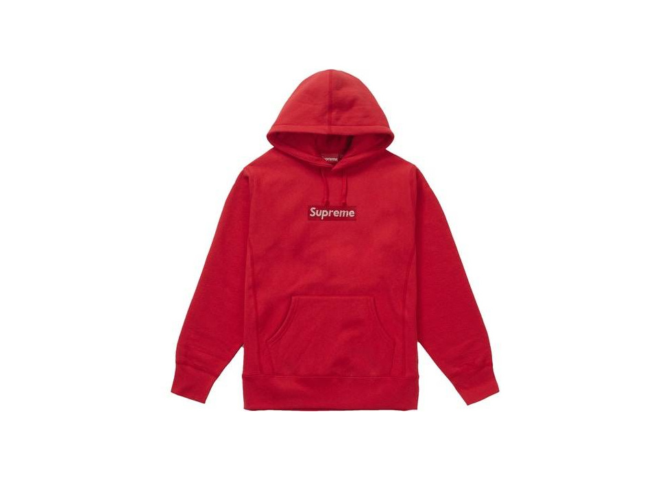 Supreme Swarovski Box Logo Hooded Sweatshirt Red