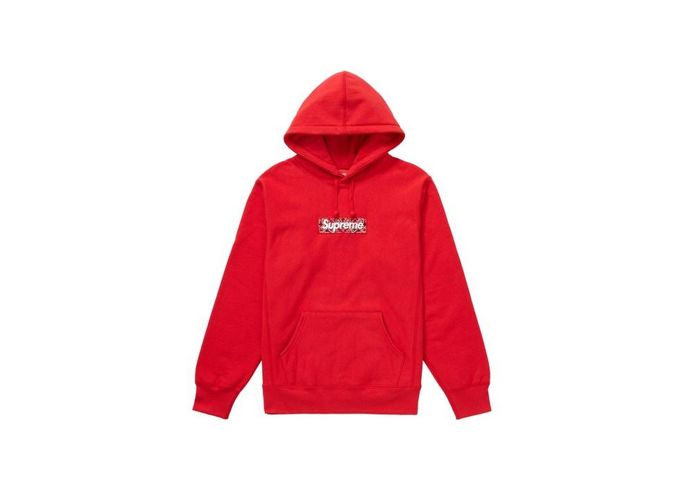 Supreme Bandana Box Logo Hooded Sweatshirt Red