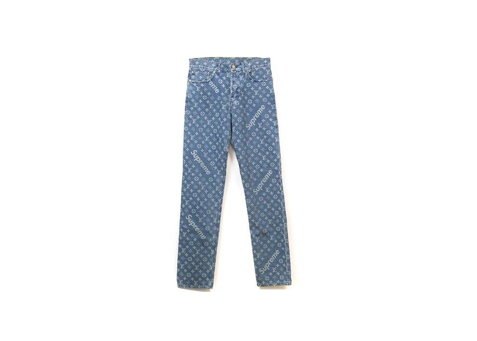 Supreme x Louis Vuitton Jacquard Denim 5-Pocket Jean Blue