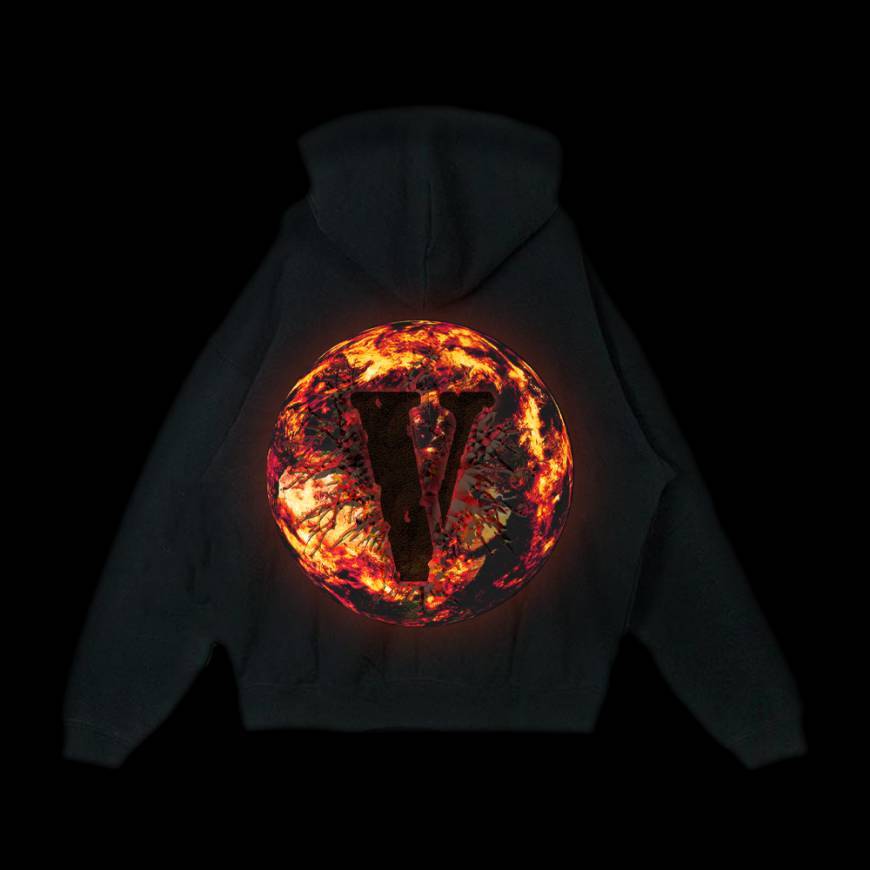 Products Vlone x Juice Wrld Burning Globe Hoodie
