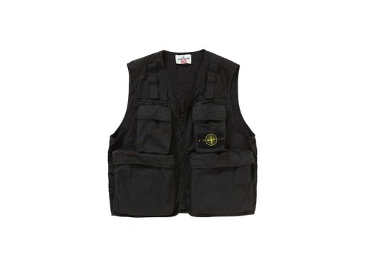 Supreme Stone Island Camo Cargo Vest Black Camo