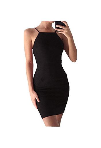 Vestido Bodycon Corto sin Manga Casual Slim Falda para Fiesta Mini Dress