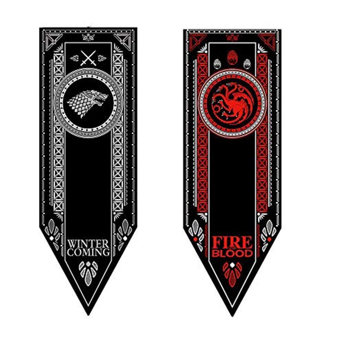 Social 2Pcs Game of Thrones Banner Decoración para el hogar Bandera Targaryen Stark Lannister Baratheon Bolton Nights Watch Room Hanging Flags