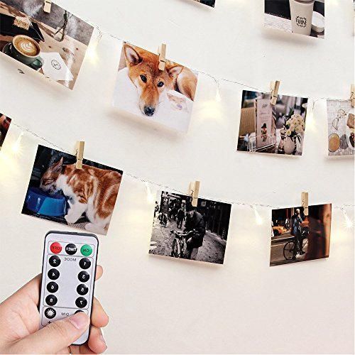 [Remoto & Minutero] RECESKY Foto Clip Luces de cadena - 40 LED